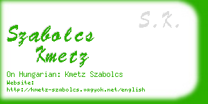 szabolcs kmetz business card